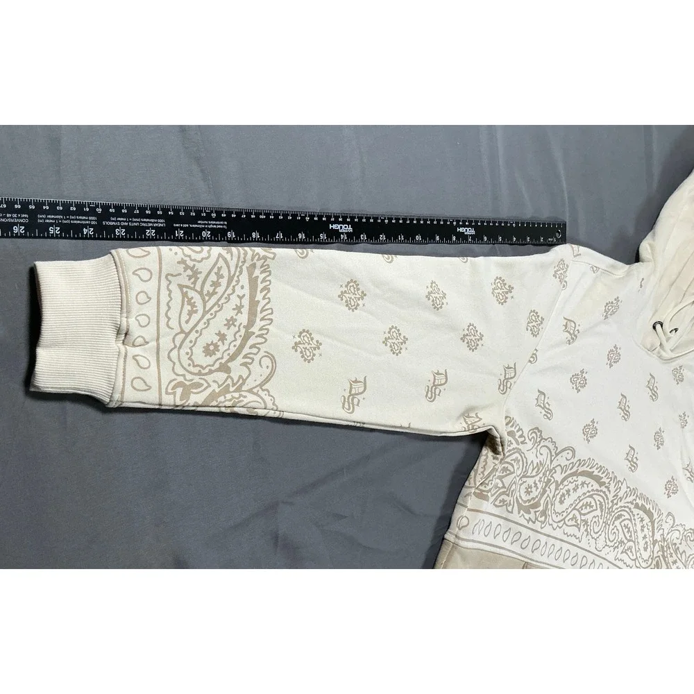 Dogg Supply by Snoop Dogg Mens Cream Tan Paisley Bandana Logo Hoodie Large - Picture 5 of 10
